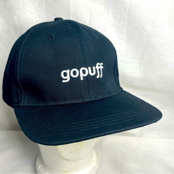gopuff Logo Hat All Black Strapback Adjustable Baseball Work Cap Party Style - Picture 1 of 11
